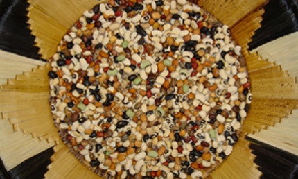 Variety of dried cowpeas or black-eyed peas