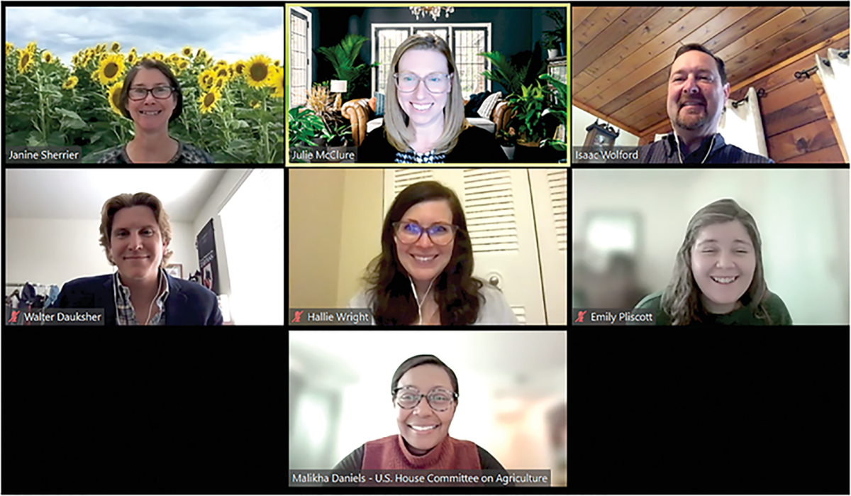 Members from Georgia and ICCA chair-elect, Isaac Wolford, meet with House Agriculture Committee staff during this year’s virtual Congressional Visits Day in March.