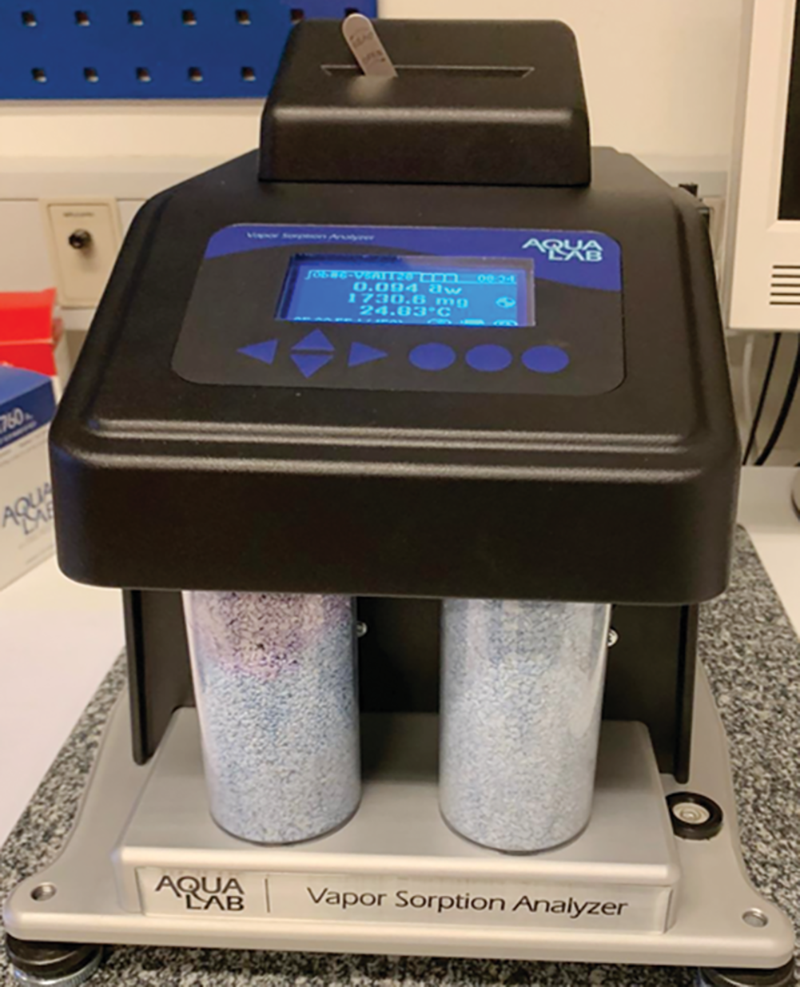 The vapor sorption analyzer provides sorption isotherm measurements by automatically wetting and drying the sample while recording the change in the sample mass. Photo by Hafeez Ur Rehman.