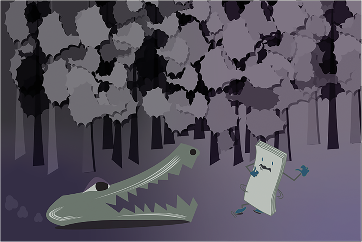 Determining whether a journal is predatory or not can be very time consuming and at times unclear, so it is important that early career members (and others) do their due diligence to make sure their work goes in a high quality, reputable journal. Illustration by Karen Brey.