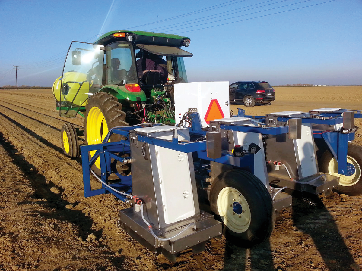 The USDA Agriculture Innovation Agenda actively solicits engagement from the private sector along with public–private partnerships. Shown here is an innovation from a few years back, LettuceBot 2, a lettuce-thinning robot from Blue River Technology. Source: ©Blue River Technology.