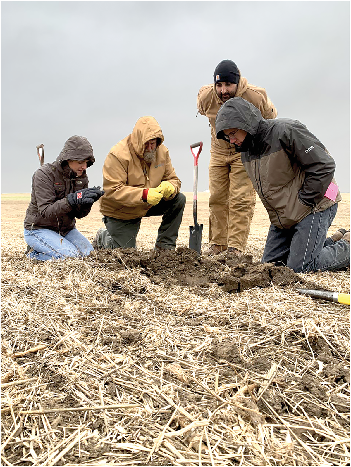 Keep producer collaborators updated on field visits and activities. A great way to build trust is by inviting them to meet you on-site when you are collecting data or doing any activity in their field. Photo by Aaron Hird, USDA-NRCS.