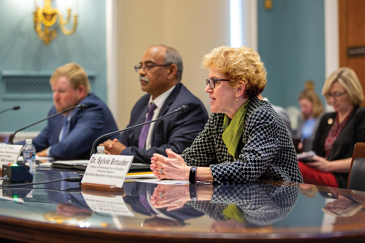 Dr. Sylvie Brouder (former president of ASA) testifies alongside Dr. Ali Fares (ASA–SSSA Member) at a U.S. House Agriculture Committee hearing in June.