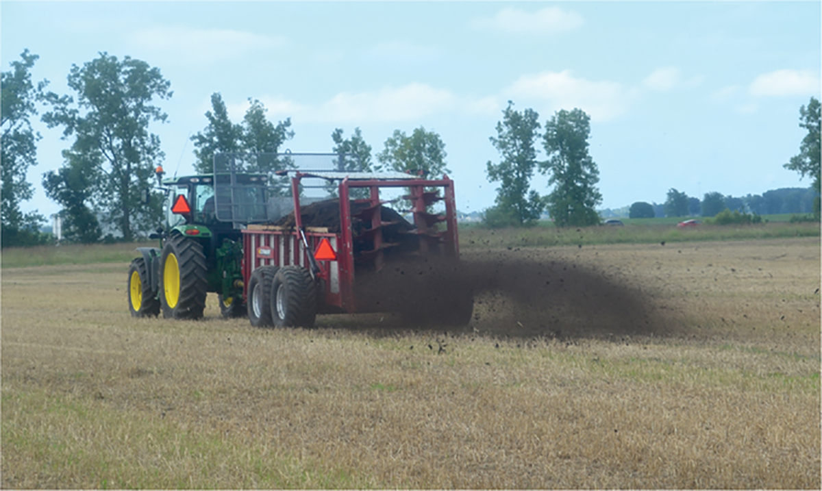 Manure is applied on cropland. Photo by Robb Meinen.