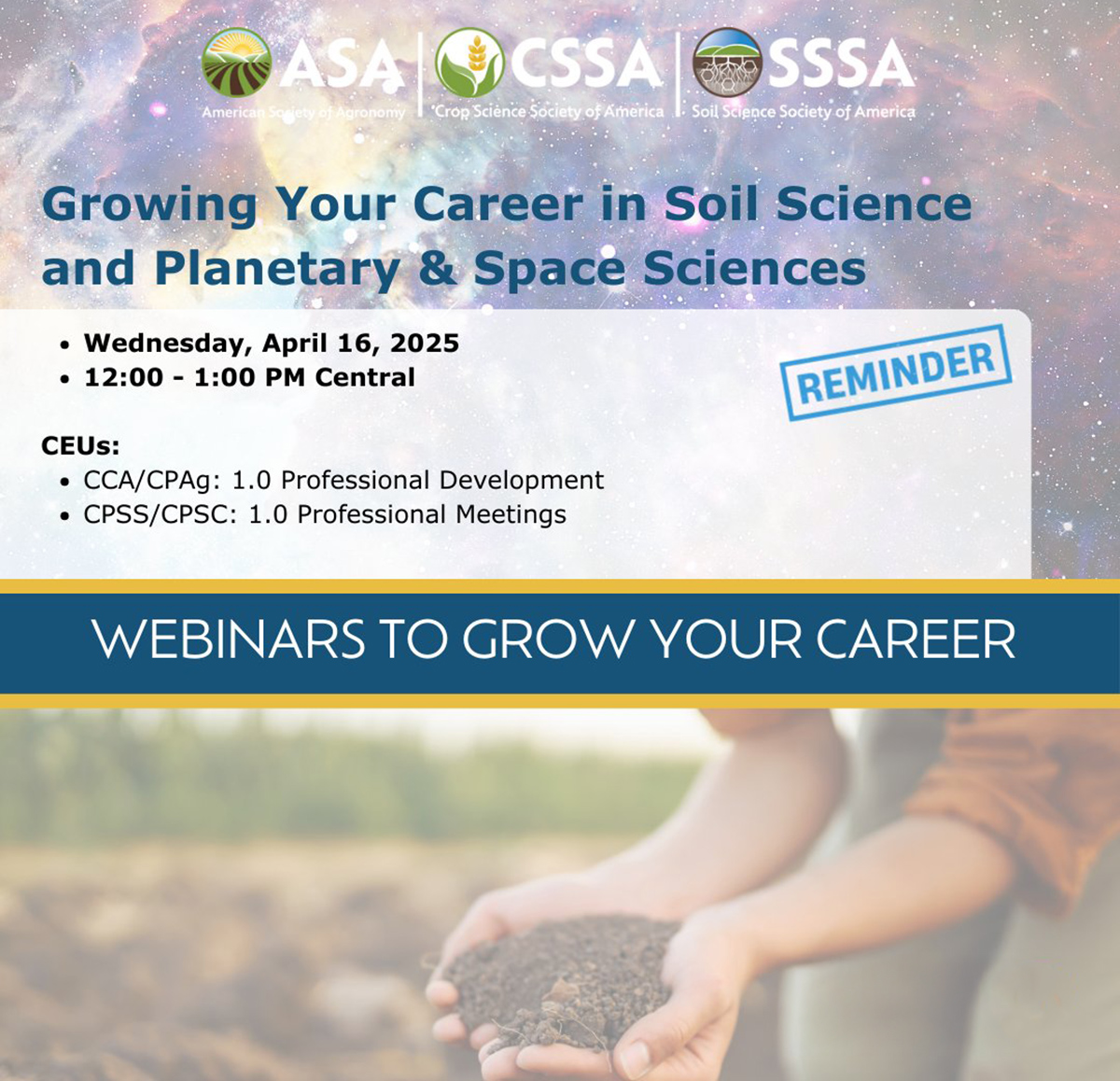 Webinar: Growing Your Career in Soil Science and Planetary & Space Science
