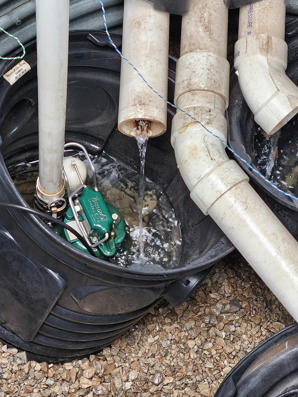 Tile drainage sump pit for monitoring water flow and collecting samples for nitrate analysis. Photo courtesy of Sabrina Ruis, USDA-ARS (Boone County, IA).