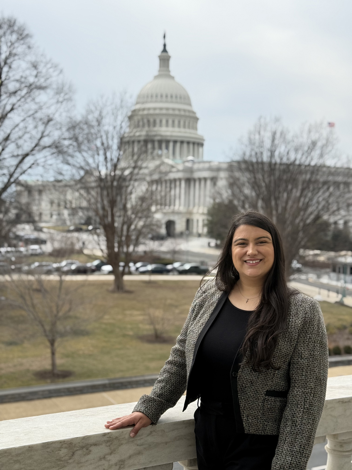 Endy Lopes Kailer with the U.S. Capitol in the background. 