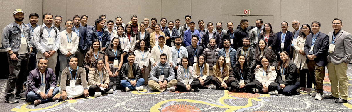 Members of the Scientists and Students of Nepali Origin specialty group pose for a photo at CANVAS 2025, Salt Lake City, UT.