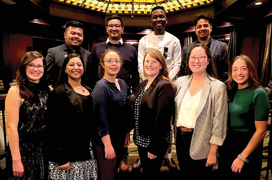 2022–2023 Encompass Fellows (clockwise from upper left): Arlo Robles, Pawan Basnet, Olanrewaju Edward Adeyemi, Jaya Nepal, Sarah Kezar, Yasmine Lam, Rinske Tacoma-Fogal, Tina Sullivan, Kushboo Rastogi, and Hallie Wright.
