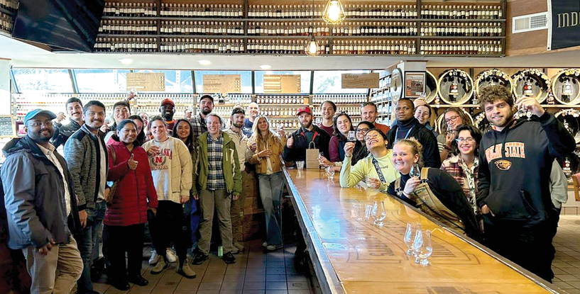 Visiting StilL 630 Distillery where students ended the tour with a tasting. Photo by Om Ghimire.
