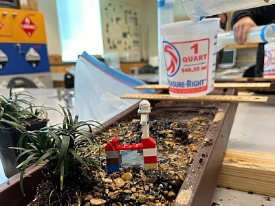 A soil science lesson in a classroom