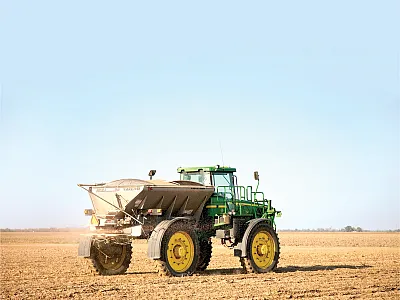 Applying potassium to a field. Source: Design Pics Inc./Alamy Stock Photo.