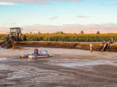 A manure Lagoon in California's Central Valley.