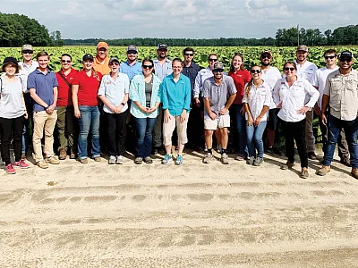 Figure 2, Attendees at the Applied Soybean Research Community Graduate Student Tour hosted in North Carolina and Virginia in 2019.