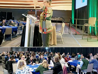 Marilyn Orr (top) leads a workshop at the ASA, CSSA, and SSSA Annual Meeting in San Antonio, titled “Finding Your Voice: The Art of Advocacy.”