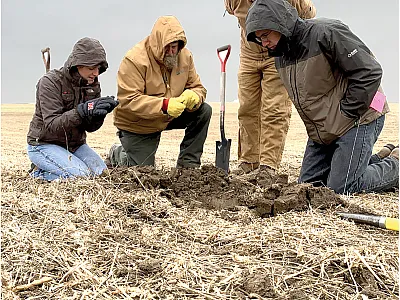 Keep producer collaborators updated on field visits and activities. A great way to build trust is by inviting them to meet you on-site when you are collecting data or doing any activity in their field. Photo by Aaron Hird, USDA-NRCS.