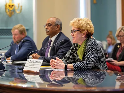 Dr. Sylvie Brouder (former president of ASA) testifies alongside Dr. Ali Fares (ASA–SSSA Member) at a U.S. House Agriculture Committee hearing in June.