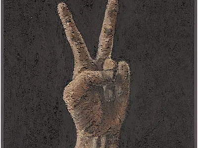 Peace/Chernozem, soil and gesso, 2022, Kirsten Kurtz.