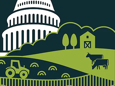 U.S. capitol and farmland.