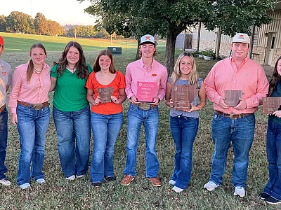 Oklahoma State University, coached by Dr. Daniel Adamson (far left), finished first at the 2025 Region 4 Collegiate Soil Judging Contest on October 9 in  Benton County, Arkansas.
