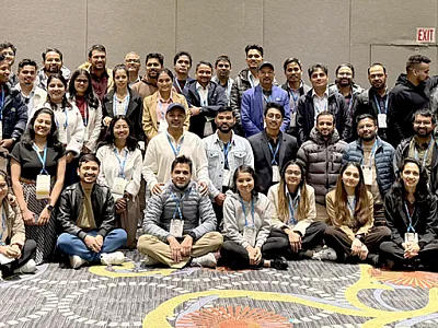 Members of the Scientists and Students of Nepali Origin specialty group pose for a photo at CANVAS 2025, Salt Lake City, UT.