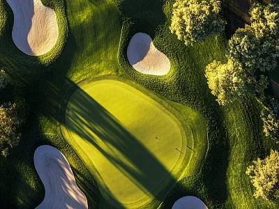 Aerial view of golf course