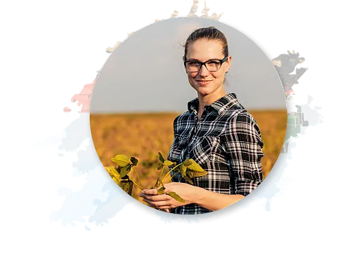 Woman with crop in a field