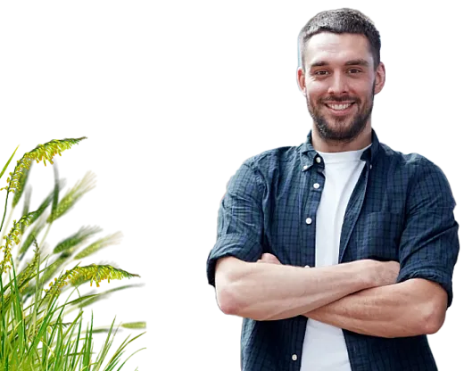 smiling man with crossed arms