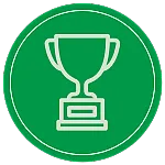 Trophy on greenbackground