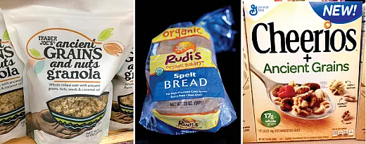 Ancient wheats are primarily desired by consumers as a health food in the specialty market. Photos courtesy of (l to r) Flickr: theimpulsivebuy, Mike Mozart, and Jo Zimny Photos.
