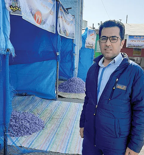 Researcher Hadi Piratseh-Anosheh visits a saffron flower market in the city of Torbat Hey-darieh in Iranâs Razavi Khorasan Province. Photo courtesy of Hadi Piratseh-Anosheh.